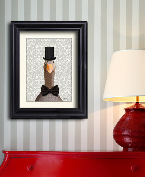 Distinguished Goose, Bird Art Print, Wall Art