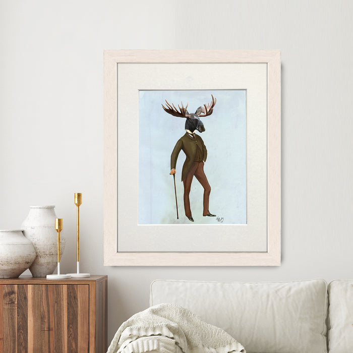 Moose In Suit, Full Art Print, Wall Art