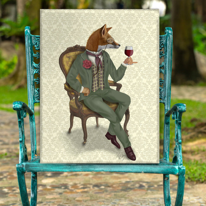 Wine Taster Fox, Full Art Print, Wall Art