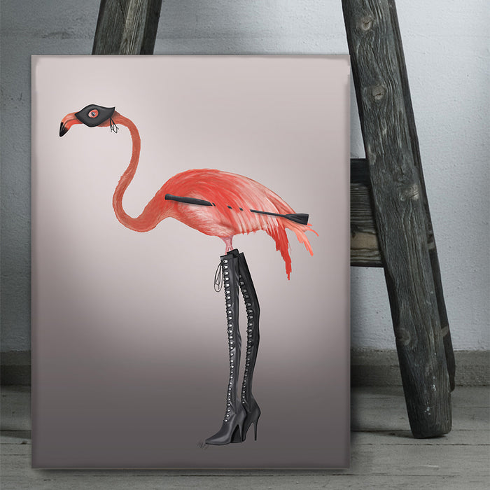 Flamingo with Kinky Boots, Bird Art Print, Wall Art