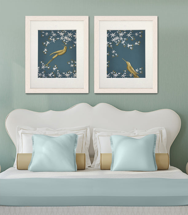 Golden Hummingbird 1, Bird Art Print, Wall Art