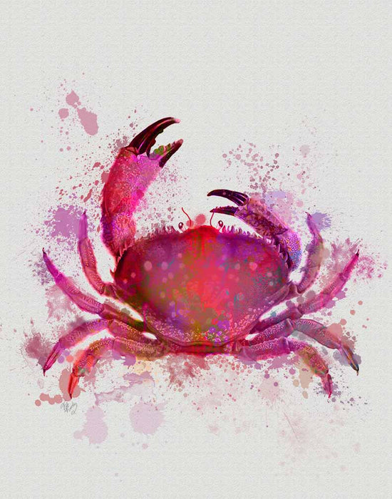 Crab 1 Blue or Pink Watercolour Style Nautical, Coastal Art Print