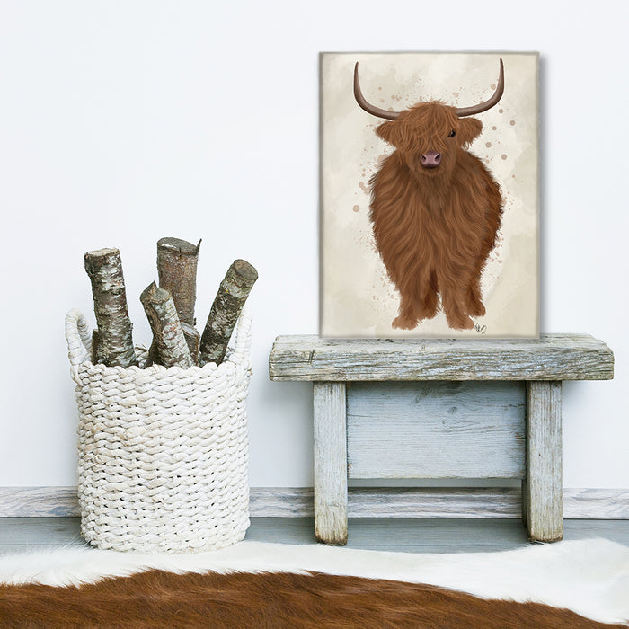 Highland Cow 1, Full, Animal Art Print