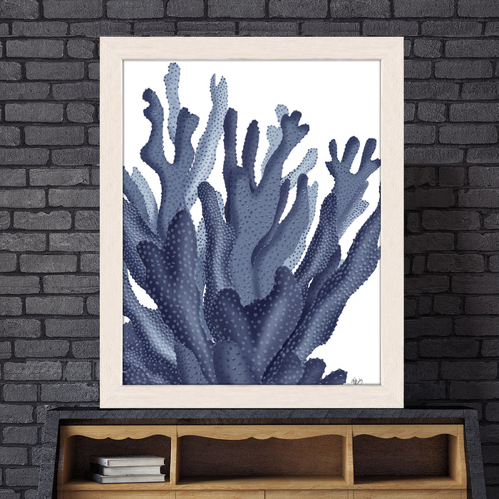 Coral 17 Blue Large, Nautical print, Coastal art