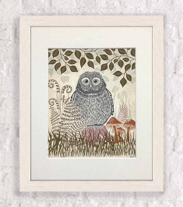 Country Lane Owl 2, Earth, Art Print