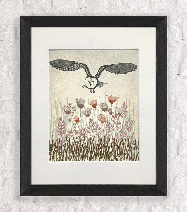Country Lane Owl 4, Earth, Art Print