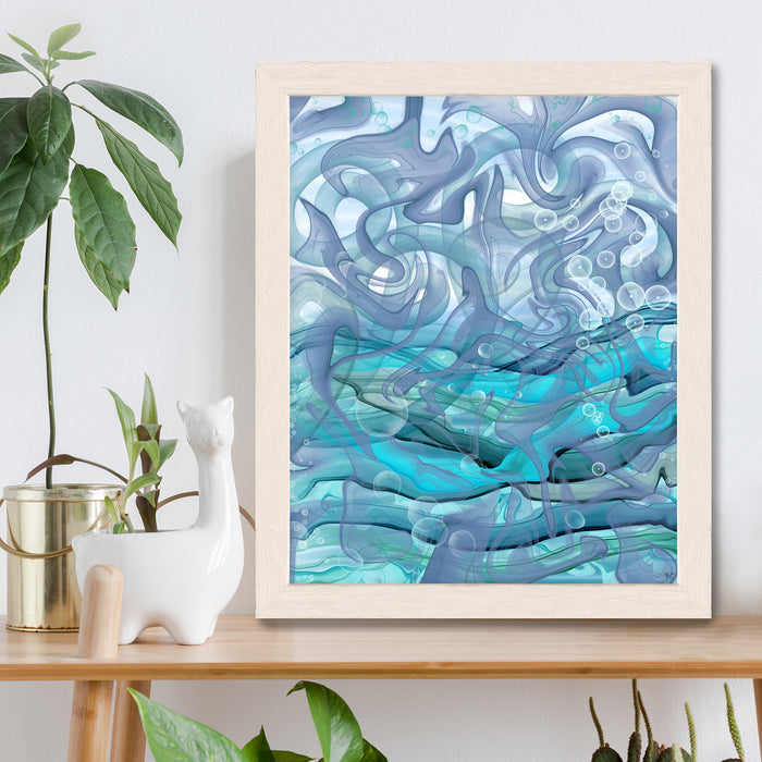 Sea Swell Fathoms Abstract Blue Ocean Coastal Print Canvas Art
