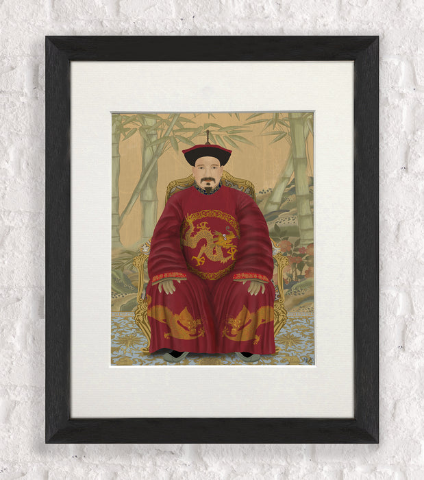 Emperor 2 Red in Garden, Art Print, Wall Art