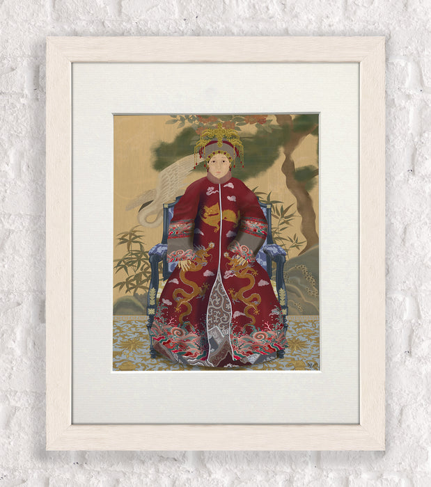 Empress 2 Red in Garden, Art Print, Wall Art