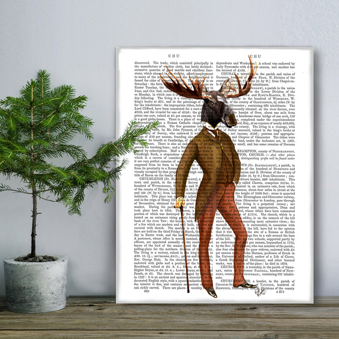 Moose in Suit Full Book Print, Art Print, Wall Art
