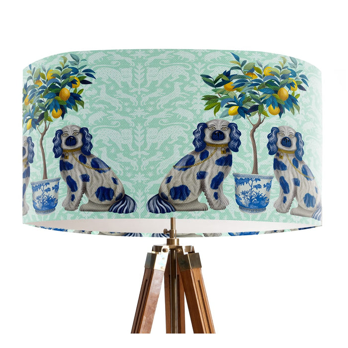Staffordshire Dog Twins And Lemon Tree, Chinoiserie Lampshade
