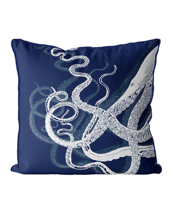 Octopus Tentacles, Blue And White, Cushion / Throw Pillow