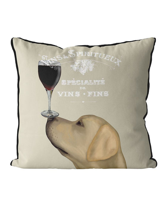 Dog Au Vin, Yellow Labrador, Cushion / Throw Pillow