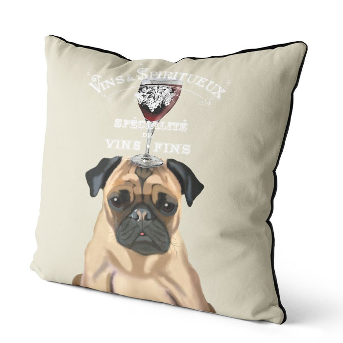 Dog Au Vin, Pug, Cushion / Throw Pillow