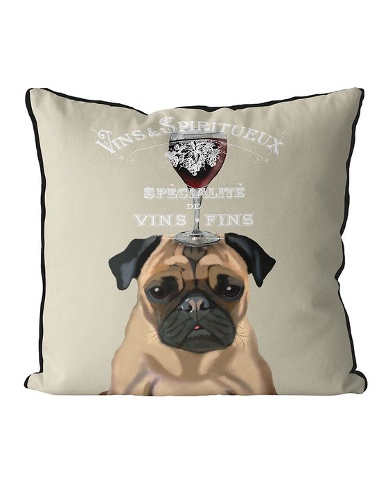 Dog Au Vin, Pug, Cushion / Throw Pillow