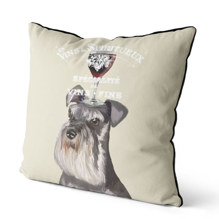 Dog Au Vin, Schnauzer, Cushion / Throw Pillow