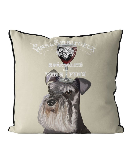 Dog Au Vin, Schnauzer, Cushion / Throw Pillow