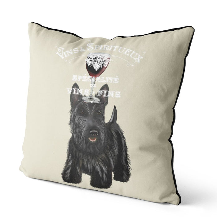 Dog Au Vin, Scottish Terrier, Cushion / Throw Pillow