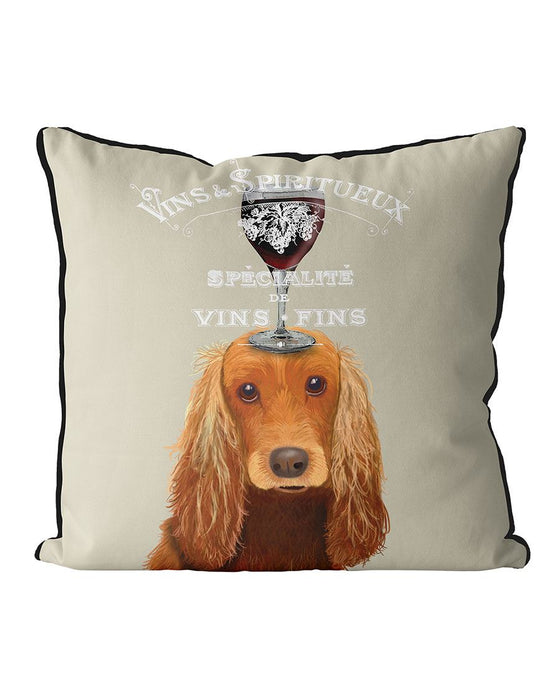 Dog Au Vin, Cocker Spaniel, Cushion / Throw Pillow