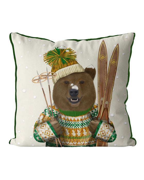 Bear in Christmas Sweater, Cushion / Throw Pillow