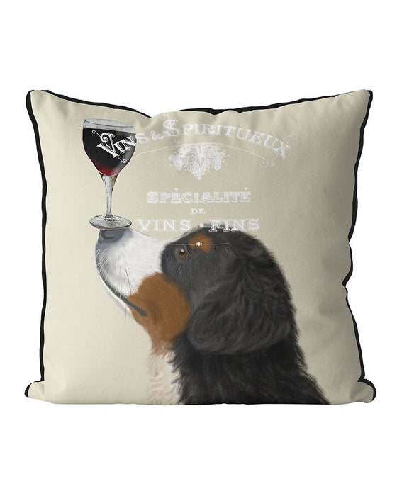 Dog Au Vin, Bernese, Cushion / Throw Pillow