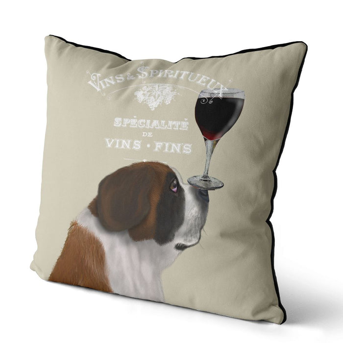 Dog Au Vin, St Bernard, Cushion / Throw Pillow