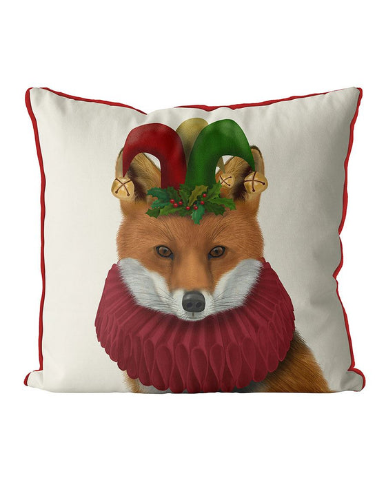 Foxy Christmas Fool, Cushion / Throw Pillow