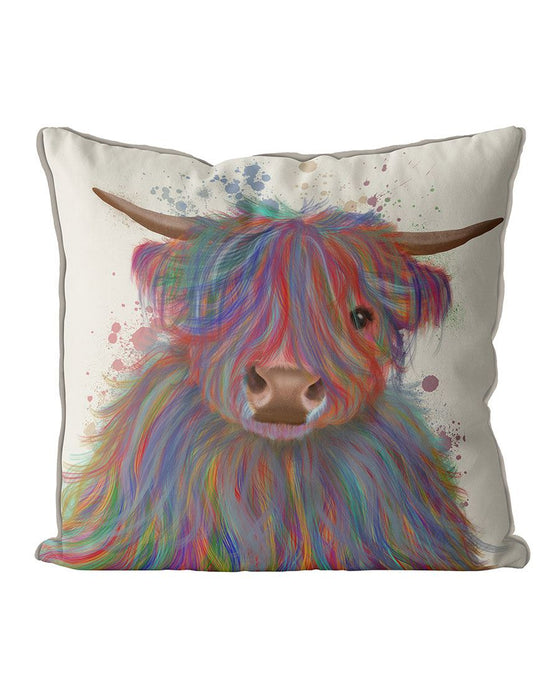 Highland Cow 10, Multicolour, Cushion / Throw Pillow