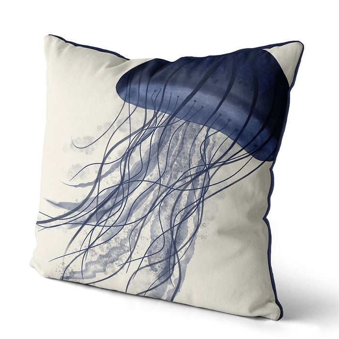 Jellyfish Drift in Blue, Cushion / Throw Pillow