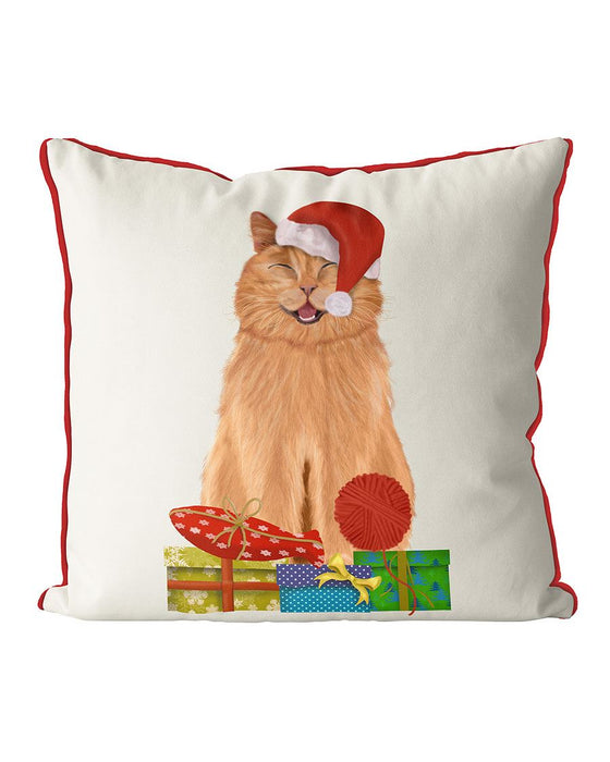Cat with Christmas Gifts, Cushion / Throw Pillow