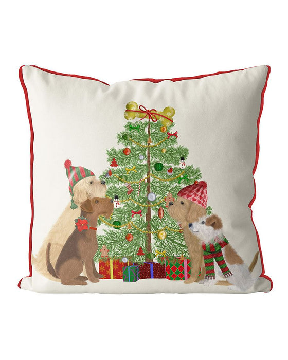 Bone Tree, Dog Christmas Cushion / Throw Pillow