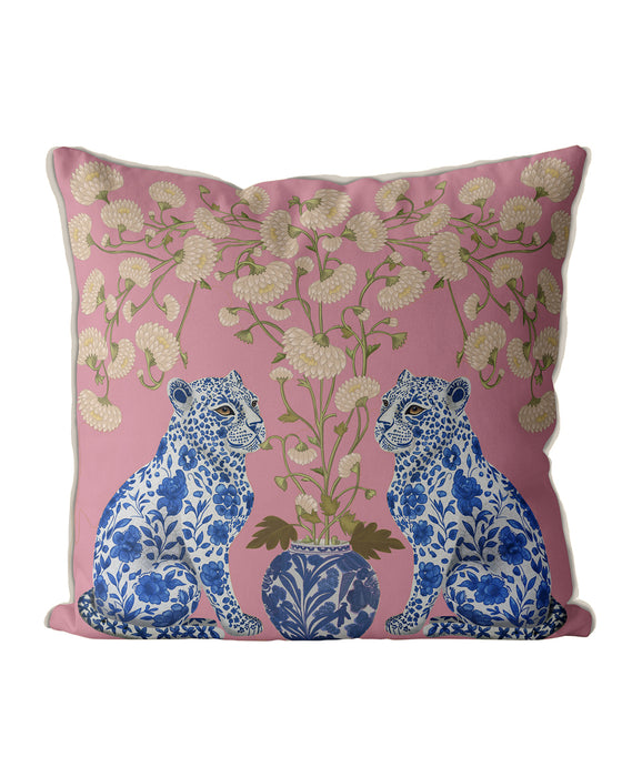 Chinoiserie Leopard Twins, Cushion / Throw Pillow