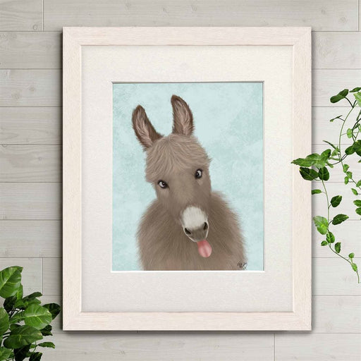 Funny Farm Donkey 2, Animal Art Print, Wall Art | Print 14x11inch