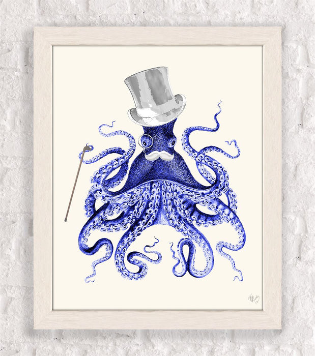 Octopus About Town, Nautical print, Coastal art
