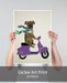 Boxer On Moped, Dog Art Print, Wall art | Print 18x24inch