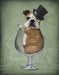 English Bulldog in Brandy Glass - Green, Dog Art Print, Wall art | FabFunky