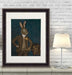 Dapper Hare, Dark, Art Print, Canvas Wall Art | Print 14x11inch