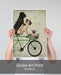 Pugs on Bicycle, Dog Art Print, Wall art | Print 18x24inch
