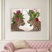 Hot House Leopards, Pair, Pink Green, Art Print | Print 14x11inch