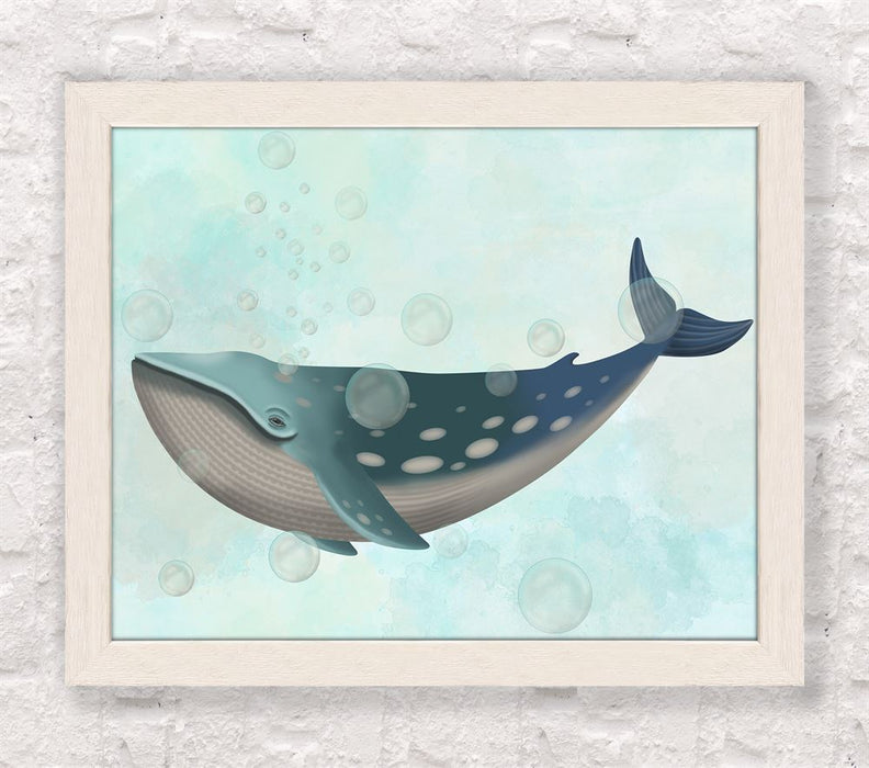 Whale Bubbles 1, Nautical print, Coastal art