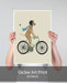Labrador Yellow in Flying Helmet on Bicycle, Dog Art Print, Wall art | Print 18x24inch