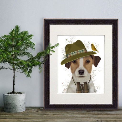 Jack Russell Bird Watcher, Dog Art Print, Wall art | Print 14x11inch