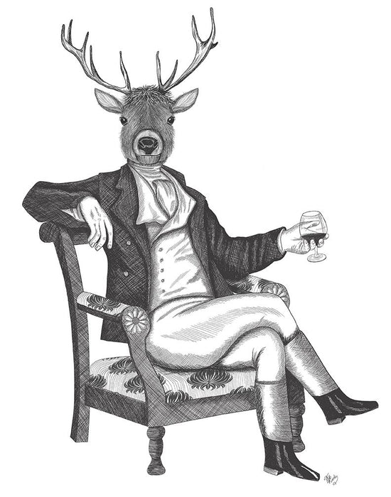 Distinguished Deer, Limited Edition Print of drawing | FabFunky