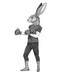 Boxing Hare 2, Limited Edition Print of drawing | FabFunky