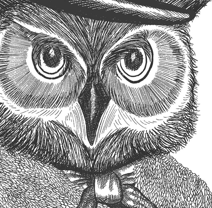 Portrait of Owl and Brandy, Limited Edition Print of drawing | Print 24x36inch