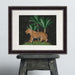 Tiger in palms, Charcoal, Animalia , Art Print, Wall Art | Print 14x11inch