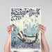 Country Lane Badger 1, Blue, Art Print | Canvas 11x14inch