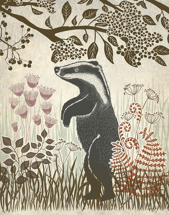 Country Lane Badger 4, Earth, Art Print | FabFunky