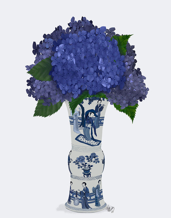 Chinoiserie Hydrangea Blue, Blue Vase, Art Print | FabFunky