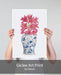 Chinoiserie Lilies Pink, Blue Vase, Art Print | Print 18x24inch